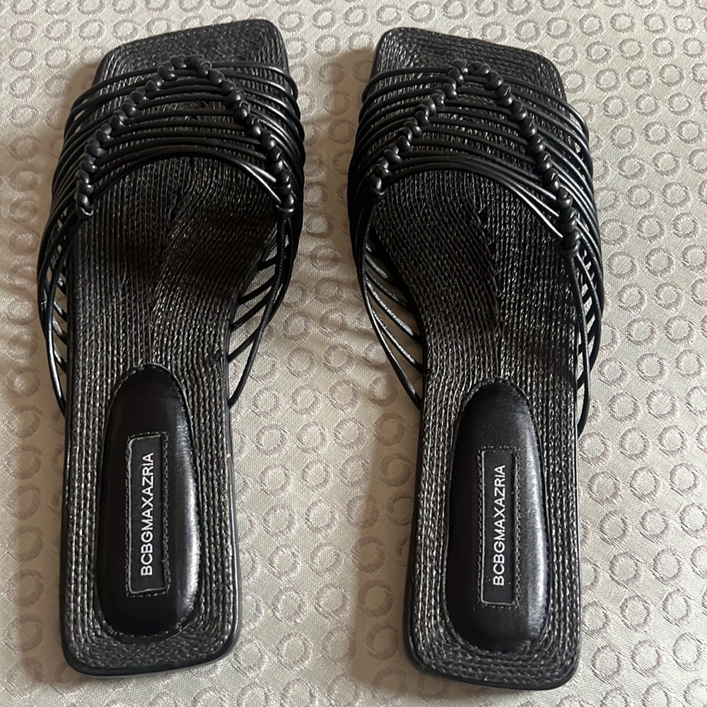 BCBGMAXAZRIA Black Women's Slide Sandals - Picture 4 of 12